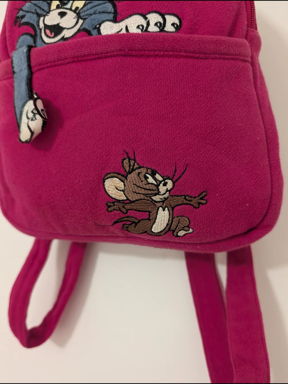 Vintage 1997 Warner Bros. Kids Magenta Tom & Jerry Backpack